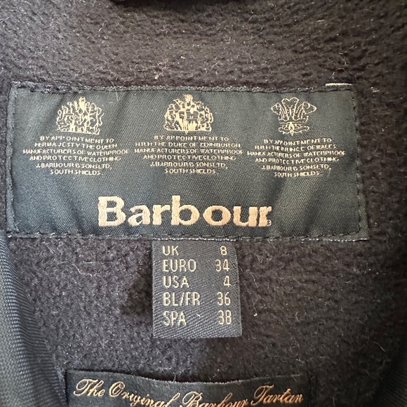 BARBOUR - Waxed Cotton Jacket Size US 4 Black EUC - Picture 2 of 11